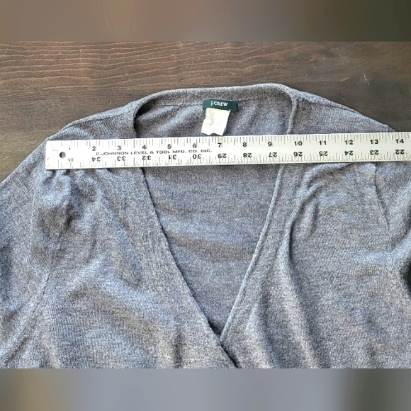 J. Crew Cotton And Wool Blend Wrap Around Cardigan With Front Buttons - Picture 8 of 9